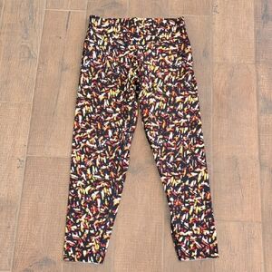 EUC Offline By Aerie 7/8 Hi-Rise Legging Black Print Size XL